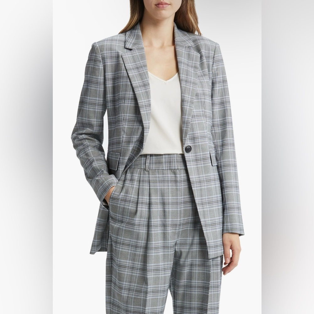 NORDSTROM Glen Plaid One-Button Blazer